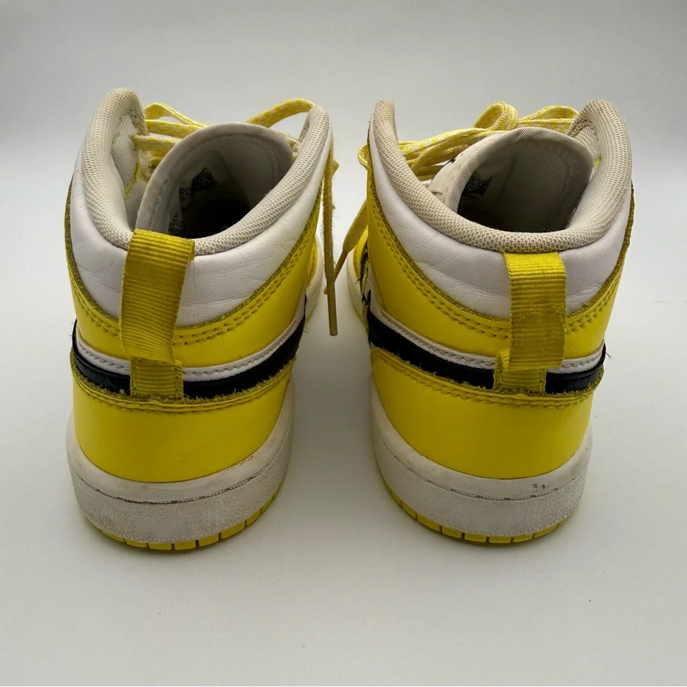 Nike Air Jordan 1 Mid GS “Dynamic Yellow Floral” Rose Patch Sneakers Size 1Y